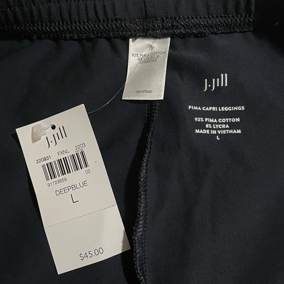 J. Jill Pants & Jumpsuits Jjill Deep Blue Pima Capri Leggings